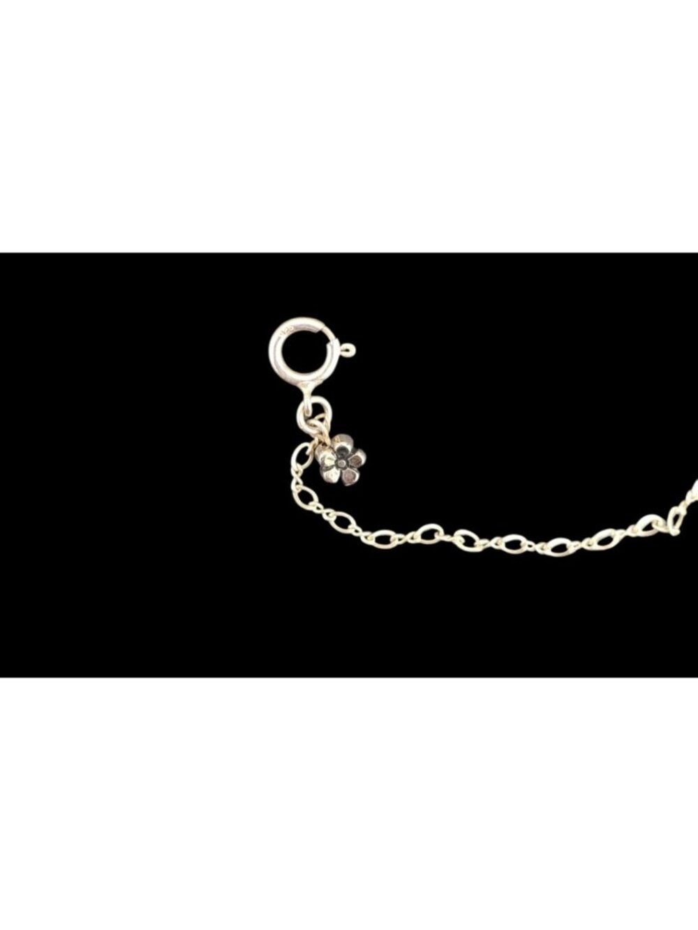 Vintage Sterling Silver Necklace Faux Pearls 16 Inches Elegant Floral Filigree - Picture 6 of 9